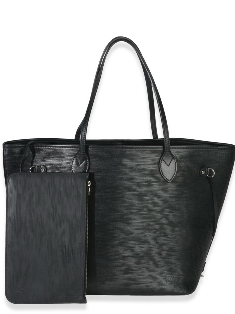 Louis Vuitton Black Epi Neverfull MM Leather Tote with Removable Pouch